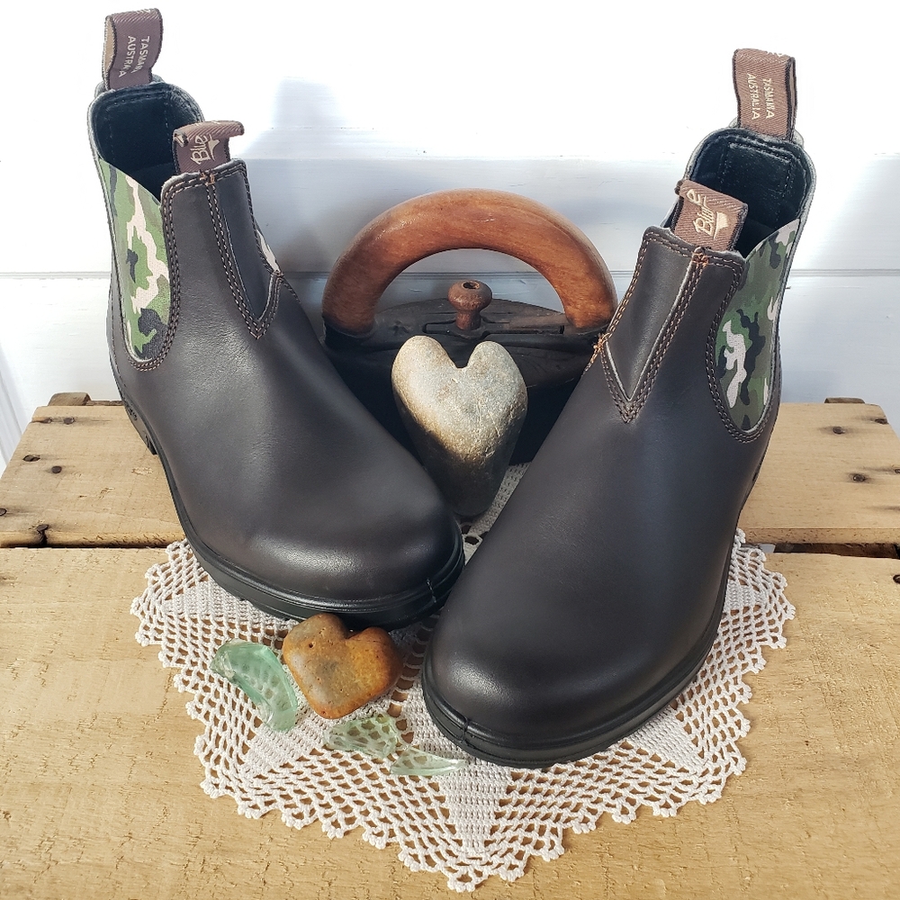 New*Blundstone Camo Stout Brown Chelsea Ankle Boot Boho Gypsy #2301 AU3½ | 6.5US - Picture 6 of 12